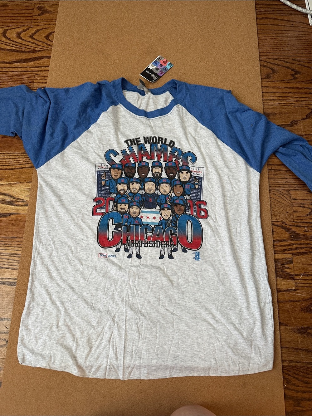 Chicago Northsiders Blue & White Raglan Tee - The World Champs